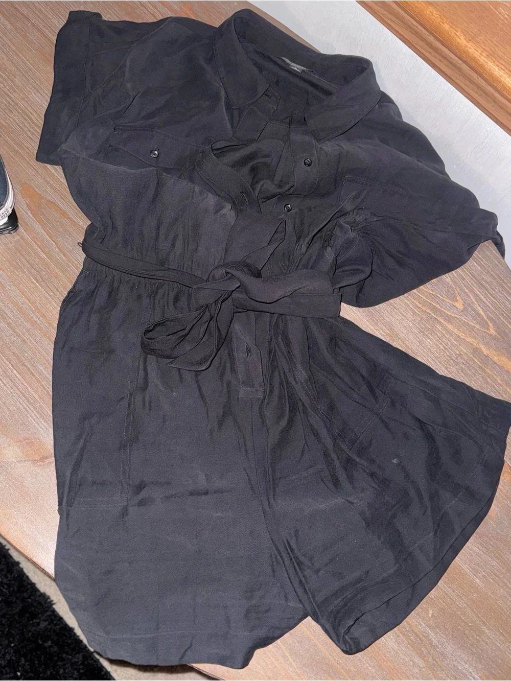Black Tie-Waist romper